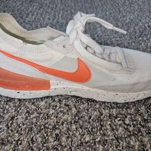 Nike White and Orange Women's Sneakers